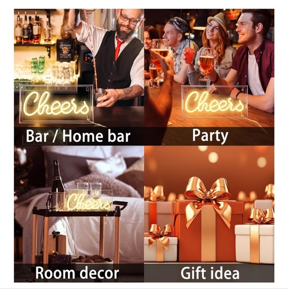 🥂NIB🥂Cheers Neon Light Sign - Picture 7 of 9